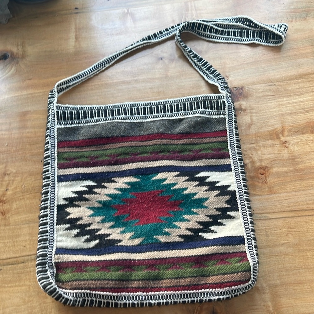 Hand woven wool satchel